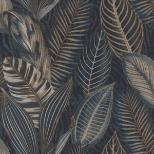 Acacius Dark Blue Tropical Foliage 751840