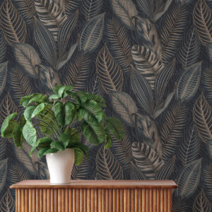 Acacius Dark Blue Tropical Foliage 751840